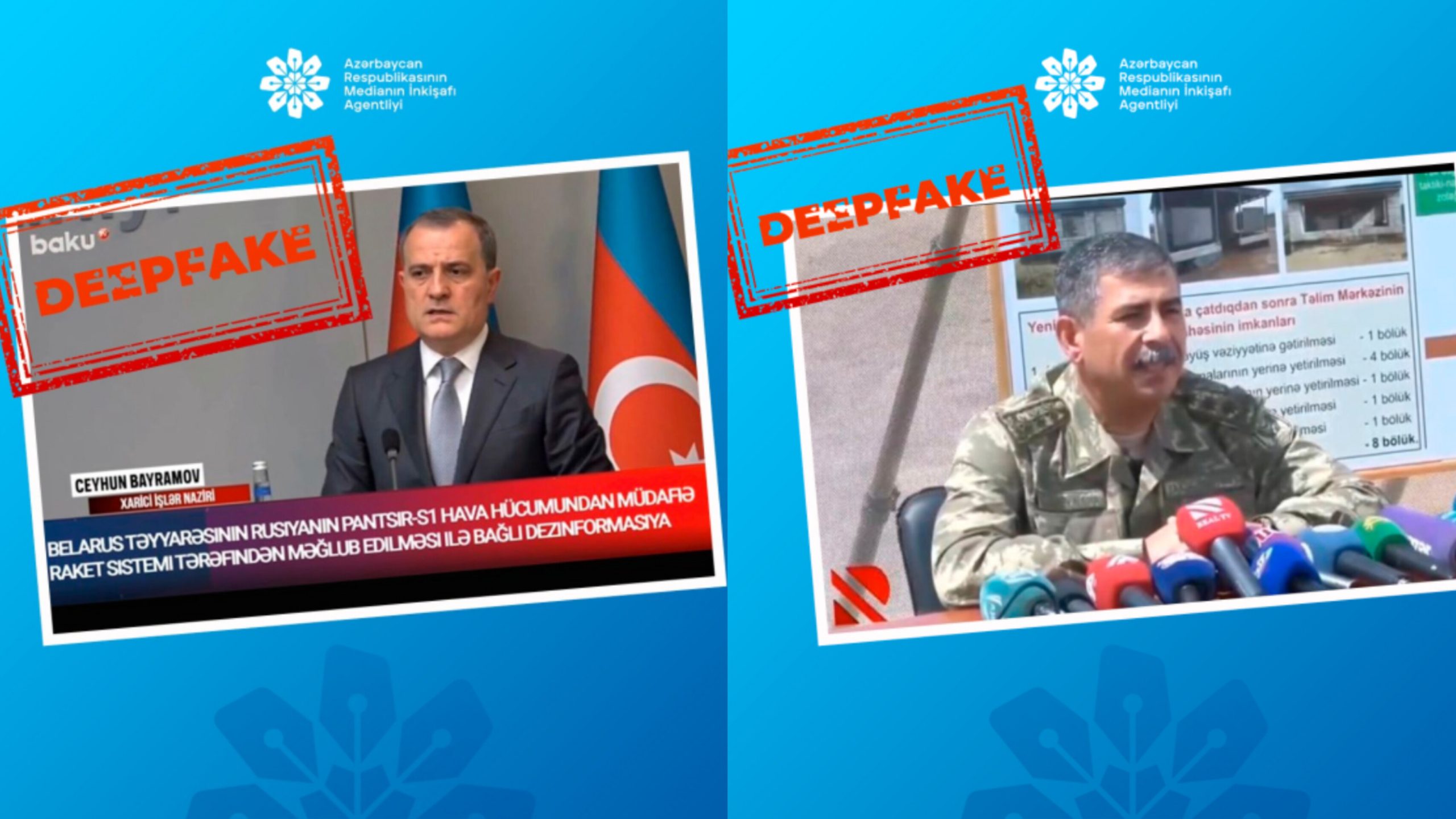 Bir sıra sosial şəbəkələrdə Azərbaycanın müdafiə və xarici işlər nazirlərinin adlarından yayılan xəbərlər feykdir