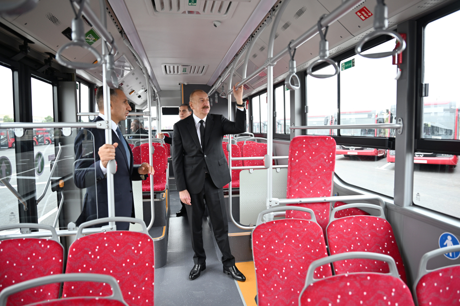 Prezident “BakuBus” MMC-nin Gəncə Avtoparkının açılışında iştirak etdi (YENİLƏNİB)
