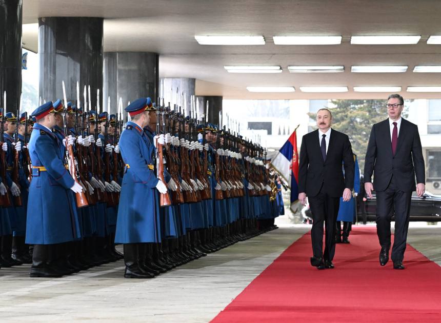 Serbiyada Azərbaycan Prezidentinin rəsmi qarşılanma mərasimindən – FOTOLAR