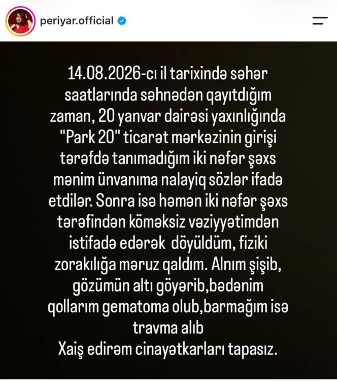 “20 yanvar” metrosu yaxınlığında mügənnini  döydülər